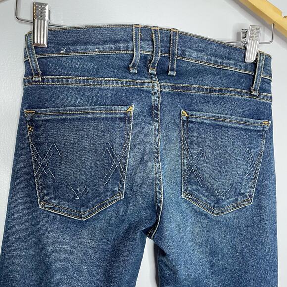 McGuire Denim  Flare Wide Leg Distressed Jeans High Rise Raw Hem Boho Sz. 24 - Picture 5 of 11